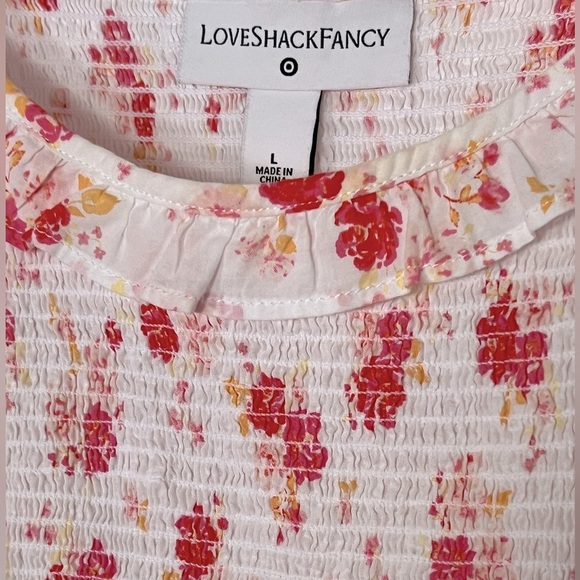 LoveShackFancy/Target collab White and Pink Floral Dress - Picture 4 of 7